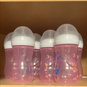 Avent Pink Baby Bottles - Set of 12